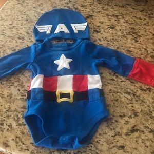 Captain America onsie with hat